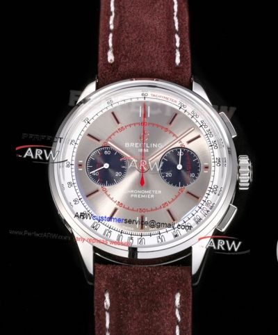 BLS Replica V2 Breitling Premier B01 Chronograph 42mm Wheels and Waves Brown Strap Watch